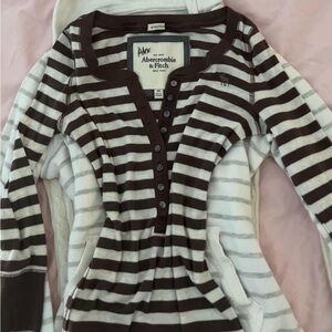 Bella Swan Vintage Abercrombie & Fitch Chocolate Striped Long Sleeve 🦢